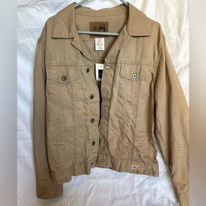 GUESS BRAND MENS JEAN JACKET/TAN SIZE BRAND NEW WITH TAG